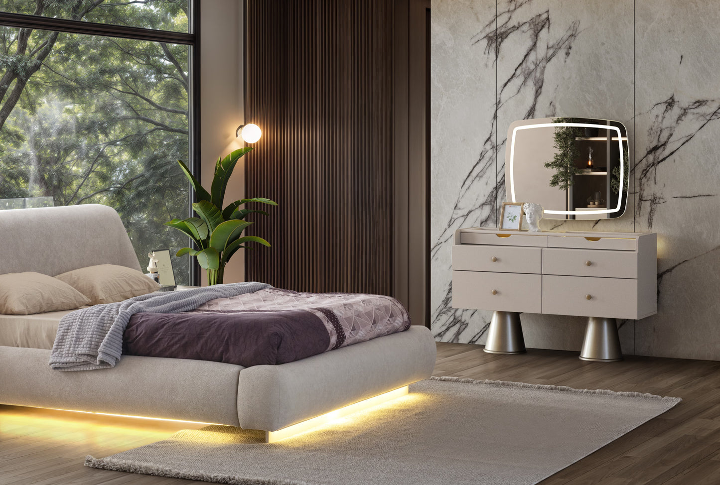 Dolje Vanity Dressing Table With LED Mirror