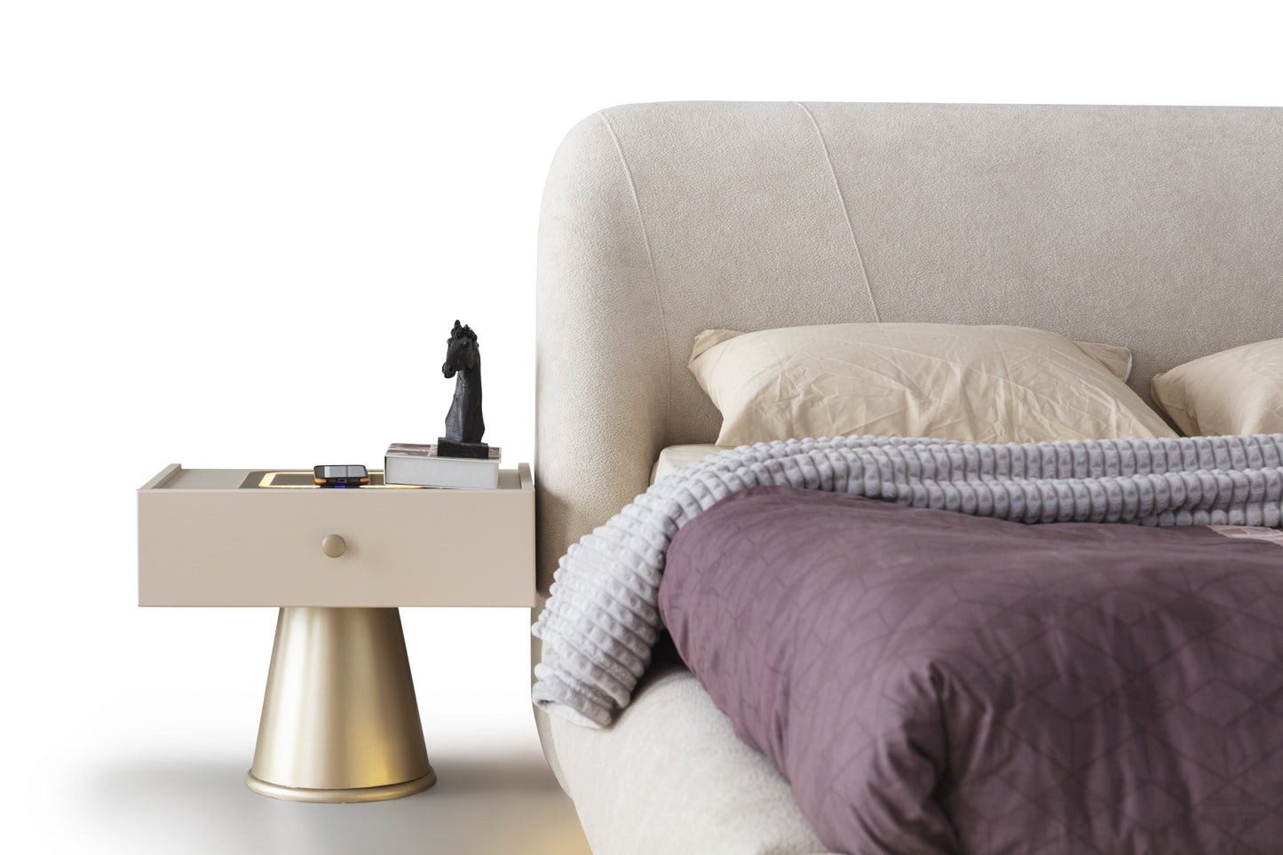 Dolje Wireless Charging Bedside Table