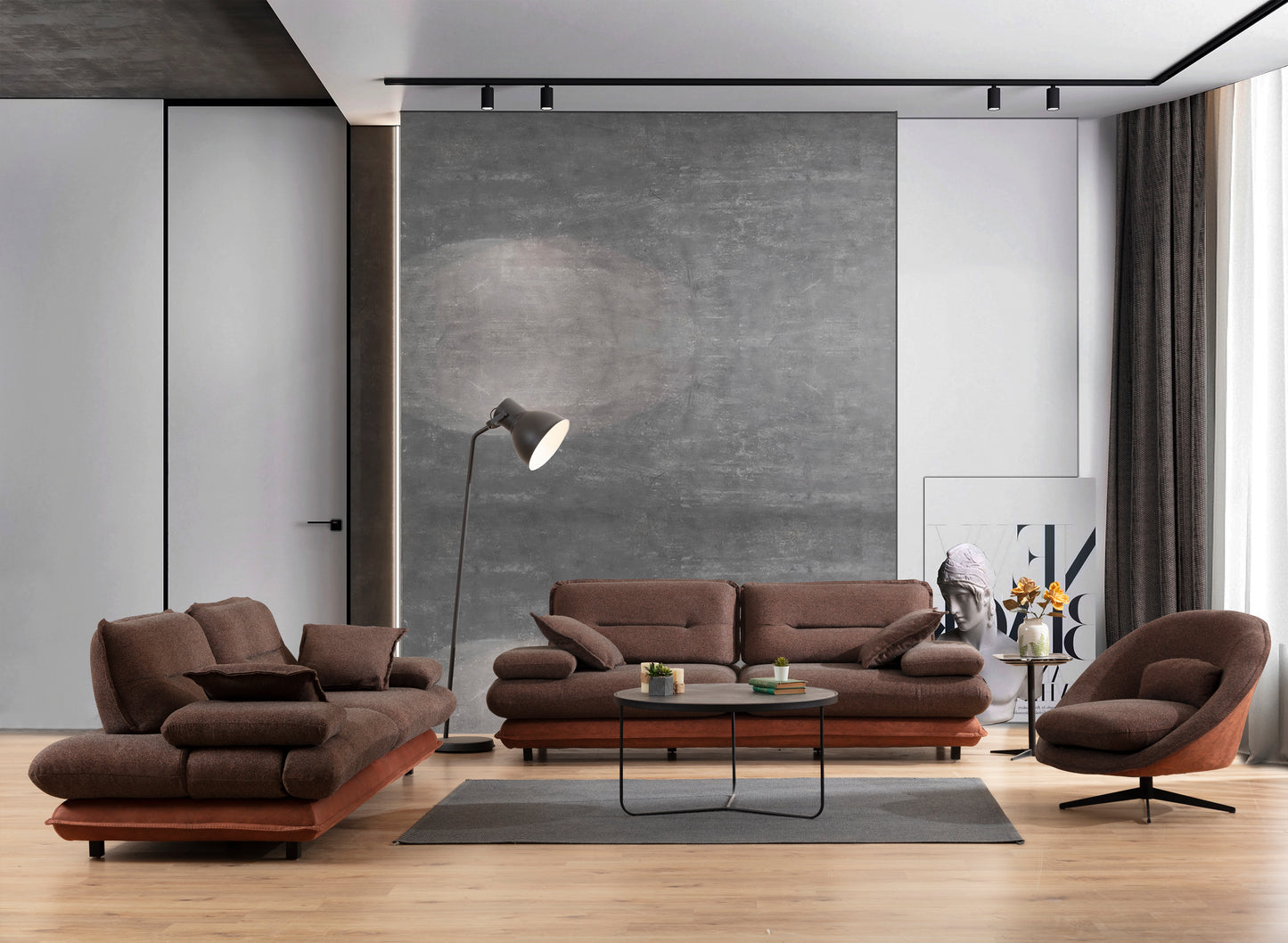Gradyan Brown Sofa Set