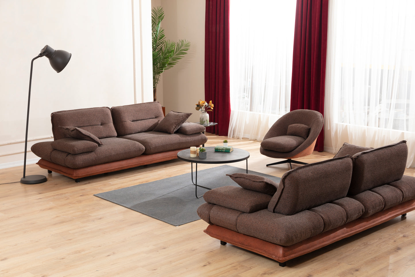 Gradyan Brown Sofa Set