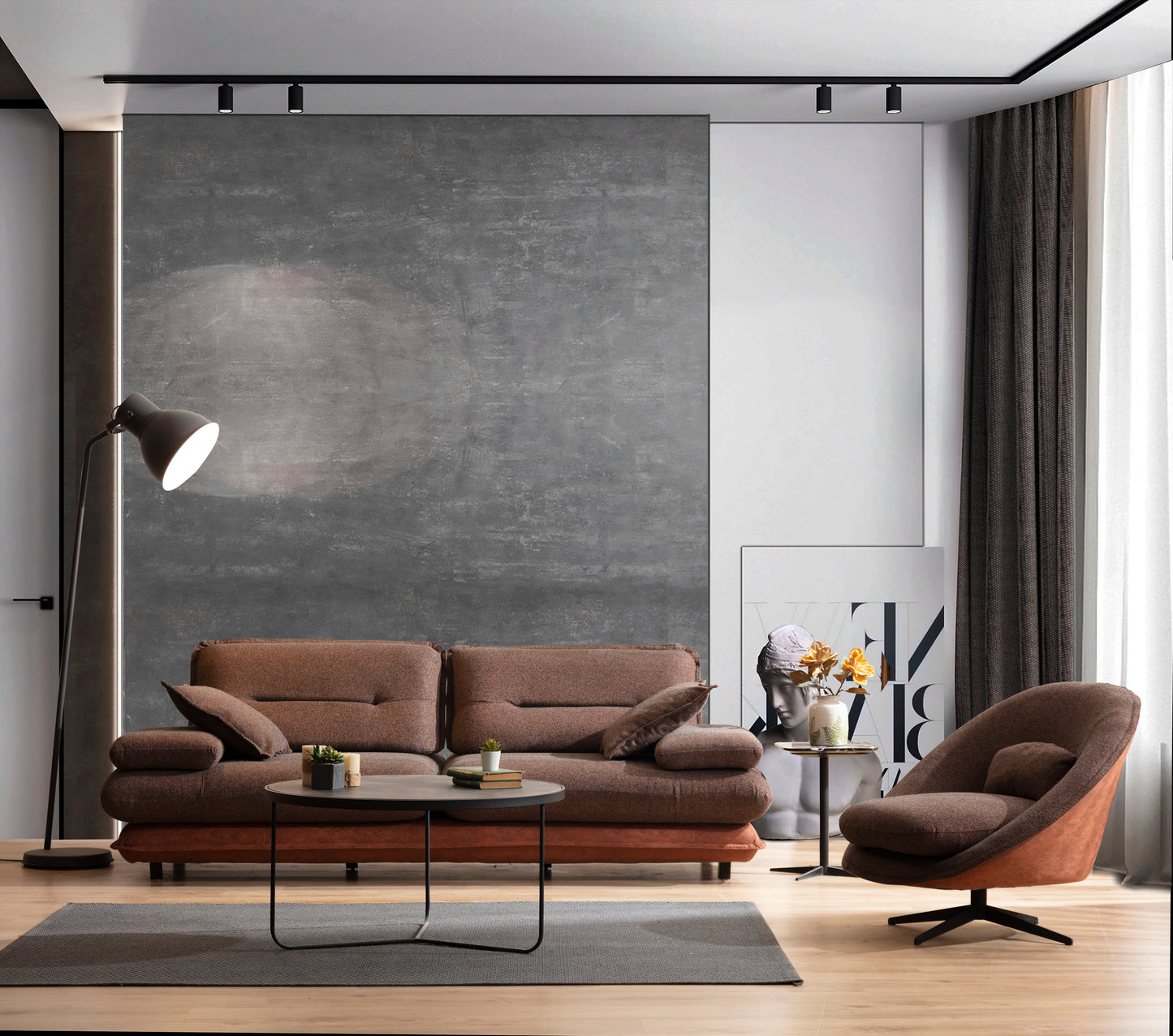 Gradyan Brown Sofa Set